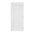 Trimlite Primed 1Panel Interior Flat Panel Door Ovolo Bead 49/16" LH Prehung Door Brushed Chrome Hinges 2668pri8020LH26D4916